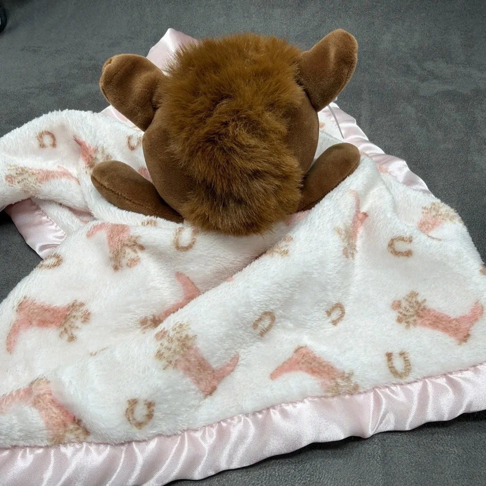 JuJuBe × Studio Oh! Horse & Blooming Boots Baby Security Blanket Lovey Satin